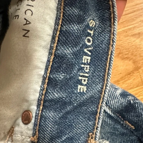 American Eagle Women’s Stovepipe Wide Leg Jeans sz 0 - Picture 8 of 15